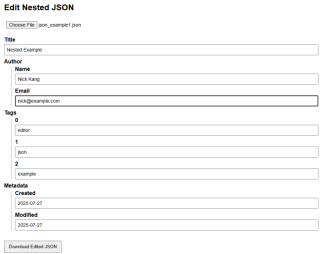 Dynamic JSON Editor based in HTML/JavaScript