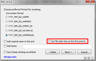 FNC(Photo/Video File Name Changer) v1.02 release - The file created date time information is available for those cameras providing incorrect EXIF data