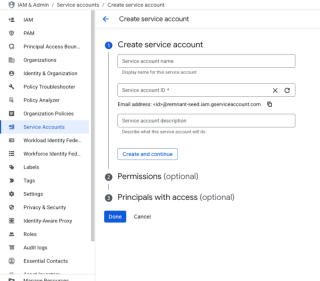 Creating a Service Account via Google Cloud Console (UI)