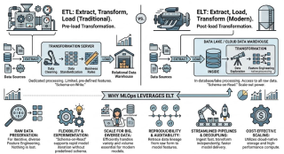 ETL vs ELT what makes the differeence? Why MLOps leverage ELT?