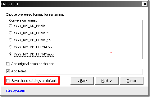 FNC(Photo/Video File Name Changer) v1.01 release