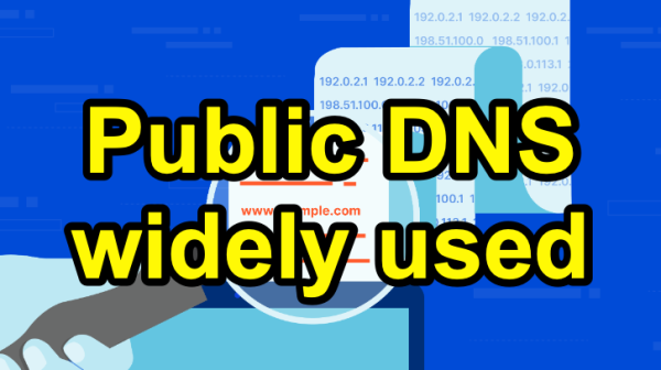 Public DNS (Domain Name Service) based on IPv4, IPv6 widely used