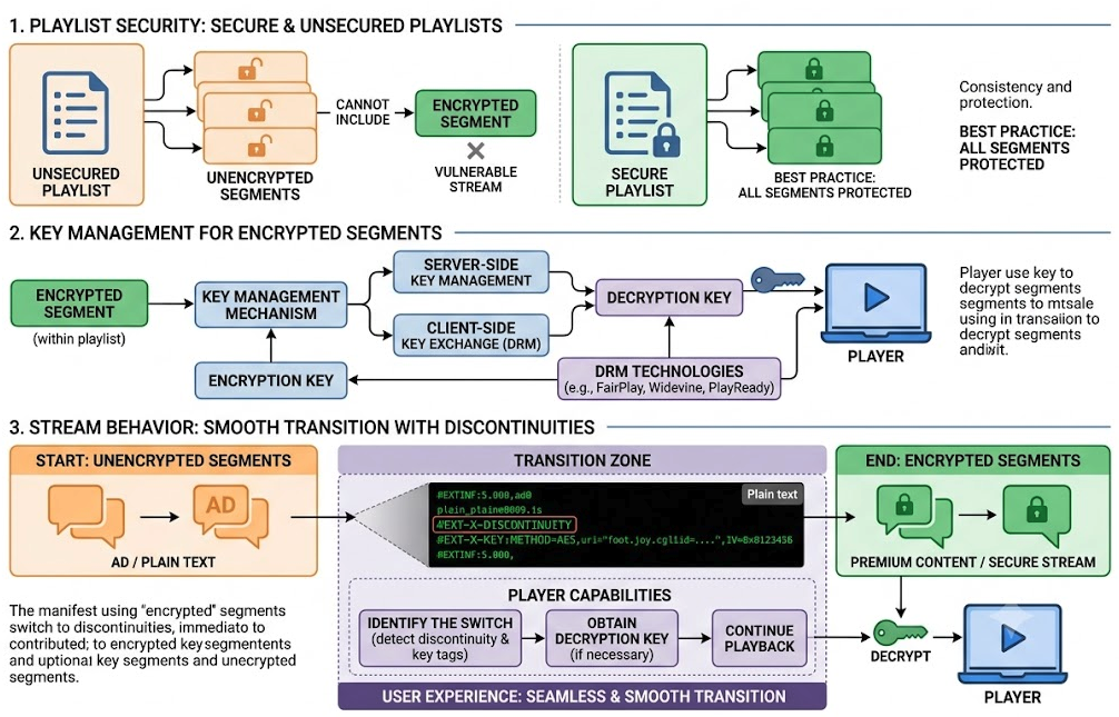 Magic line when HLS video manifest is mixed with encrypted / unencrypted video chunks