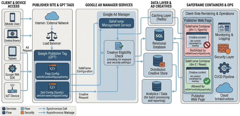 Render Ad creatives using setSafeFrameConfig in Google IMA