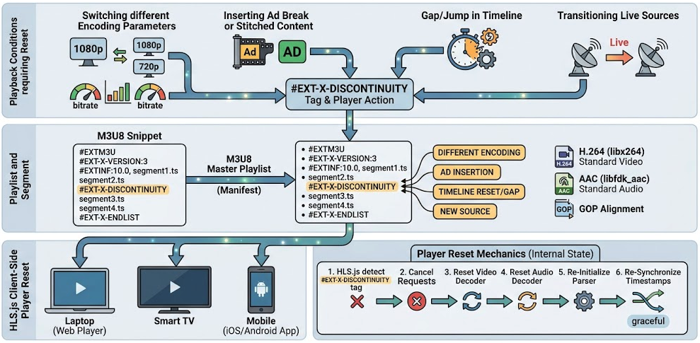 When to use #EXT-X-DISCONTINUITY in HLS?