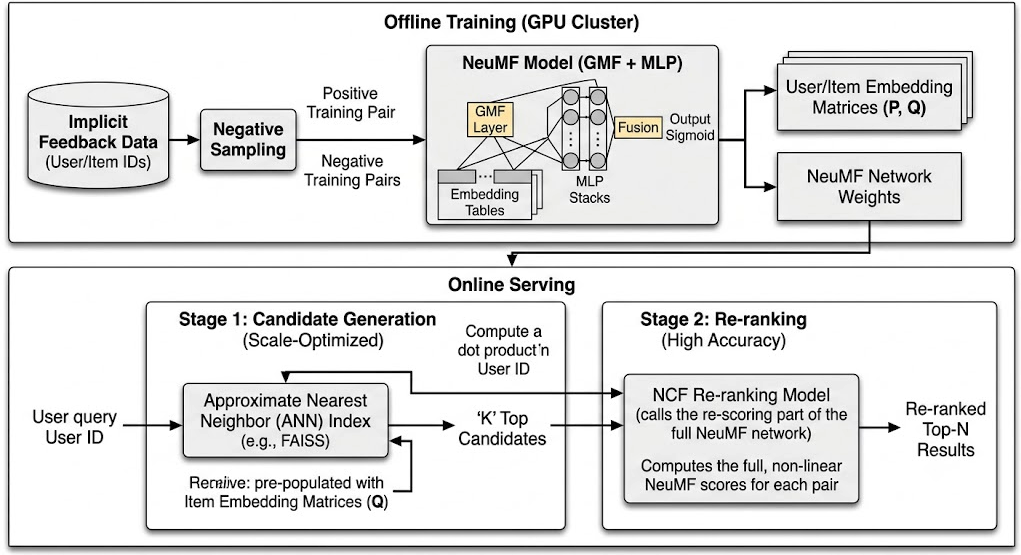 Neural Collaborative Filtering (NCF) for Recommendation Service
