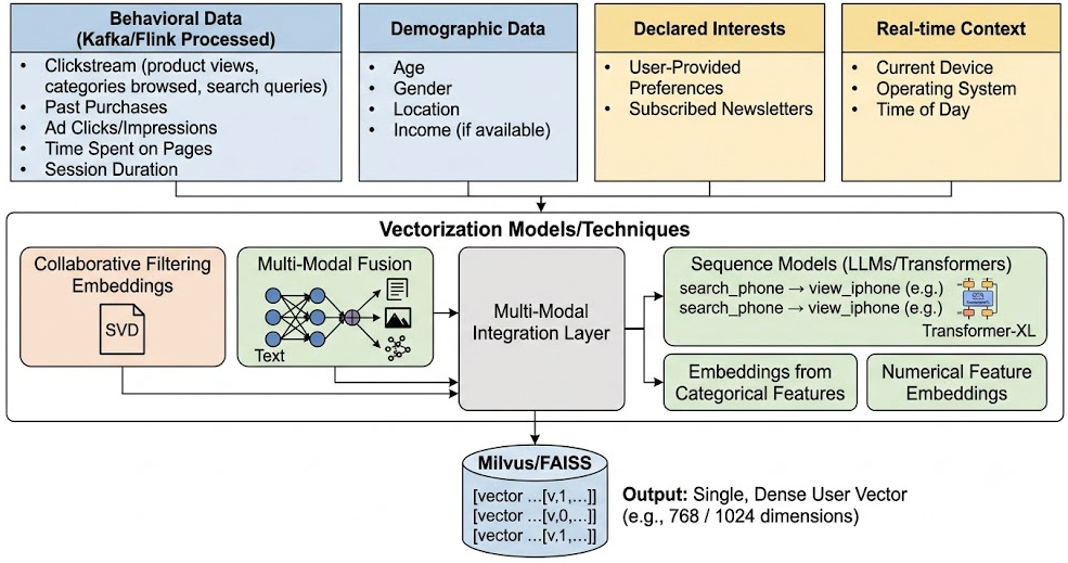 Architecting ML/LLM Ad Targeting with Kafka, Flink, FAISS, and Milvus