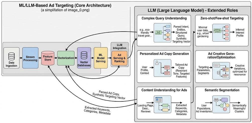 Architecting ML/LLM Ad Targeting with Kafka, Flink, FAISS, and Milvus