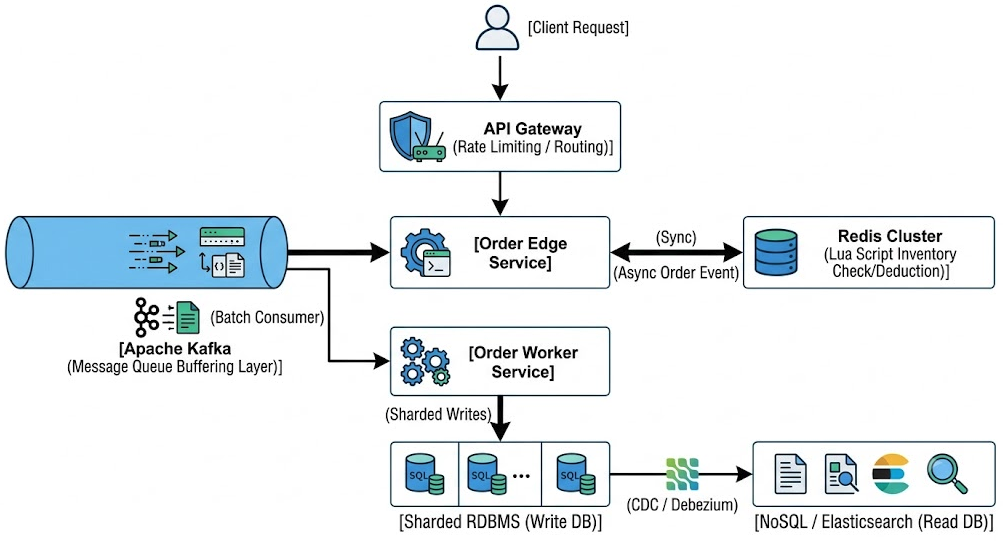 Enterprise-Scale 100k+ TPS Order Processing System Architecture