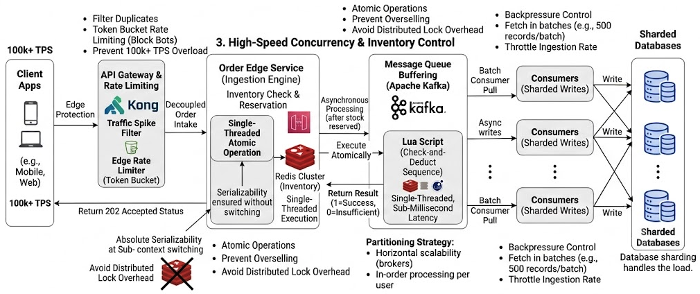 Enterprise-Scale 100k+ TPS Order Processing System Architecture