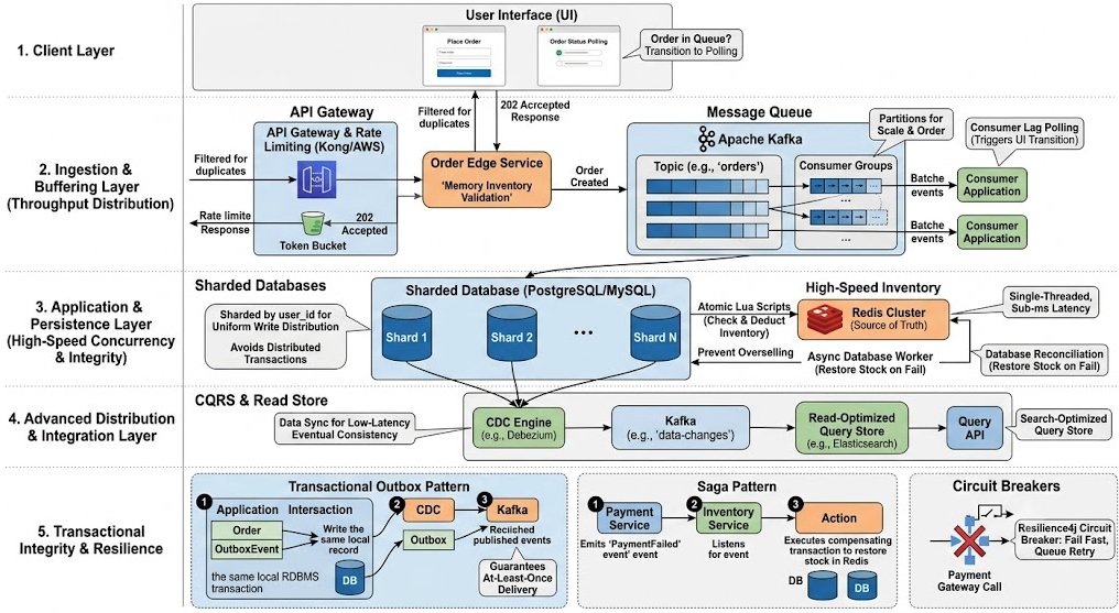 Enterprise-Scale 100k+ TPS Order Processing System Architecture