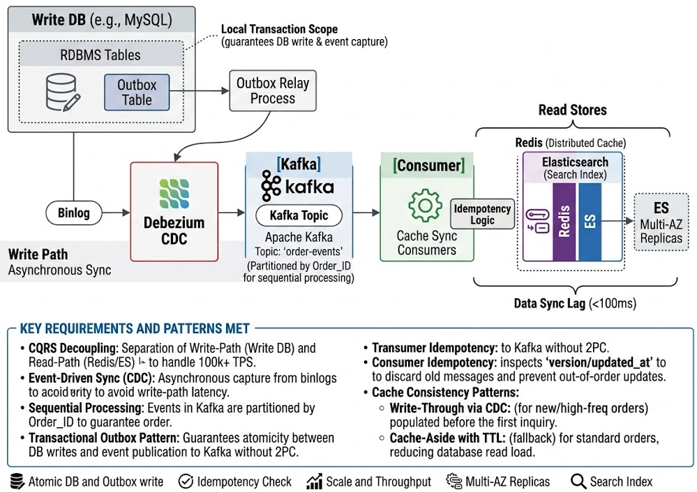Enterprise-Scale 100k+ TPS Order Tracking System Architecture