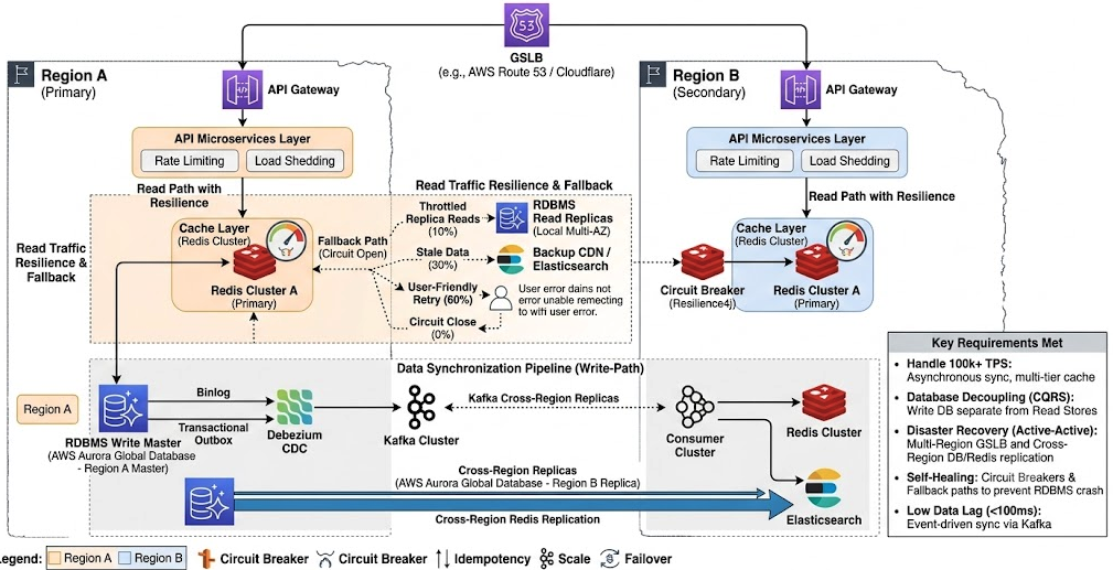 Enterprise-Scale 100k+ TPS Order Tracking System Architecture