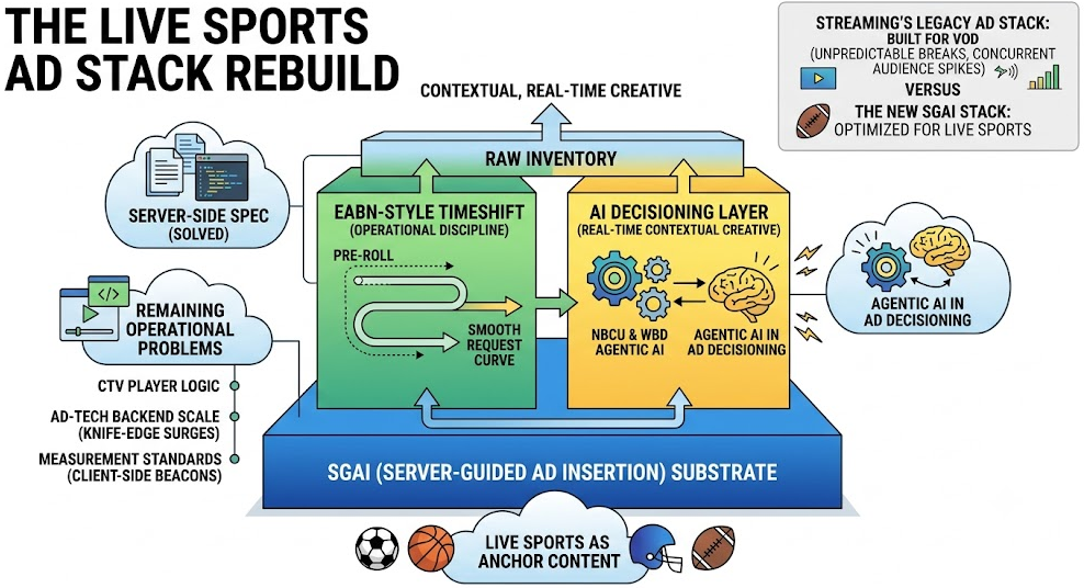 The New Ad Stack Behind Live Sports Streaming: Inside SGAI, EABN, and the Standards Race to Fix Live Monetization