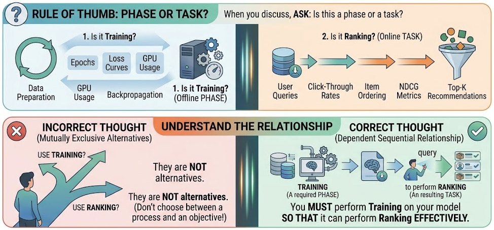 Machine Learning: Training vs. Ranking